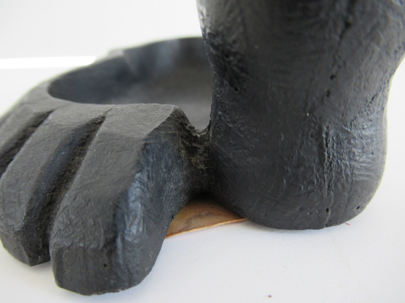 Vintage Hawaiian Hitchhiker Ashtray, Made from Lava, Foot Ashtray Trinket Dish
