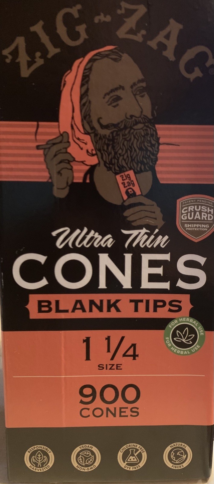 Zig Zag Cones 1 & 1/4 Ultra Thin Bulk 900CT