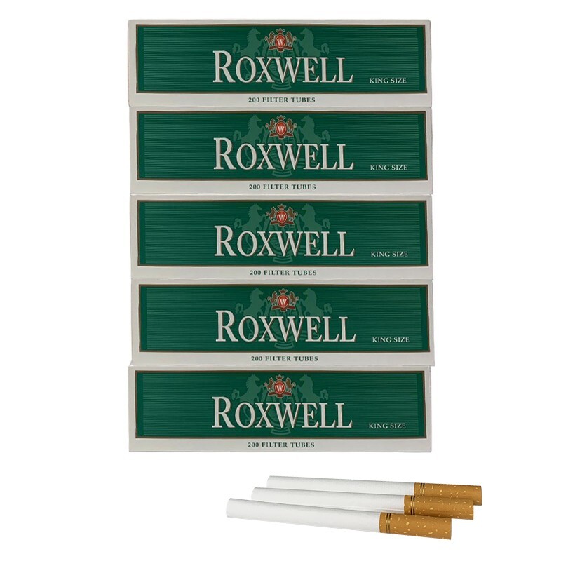 Roxwell Menthol Green Cigarette Tubes King Size Pre Rolled 200/Pack – 1000 Tubes