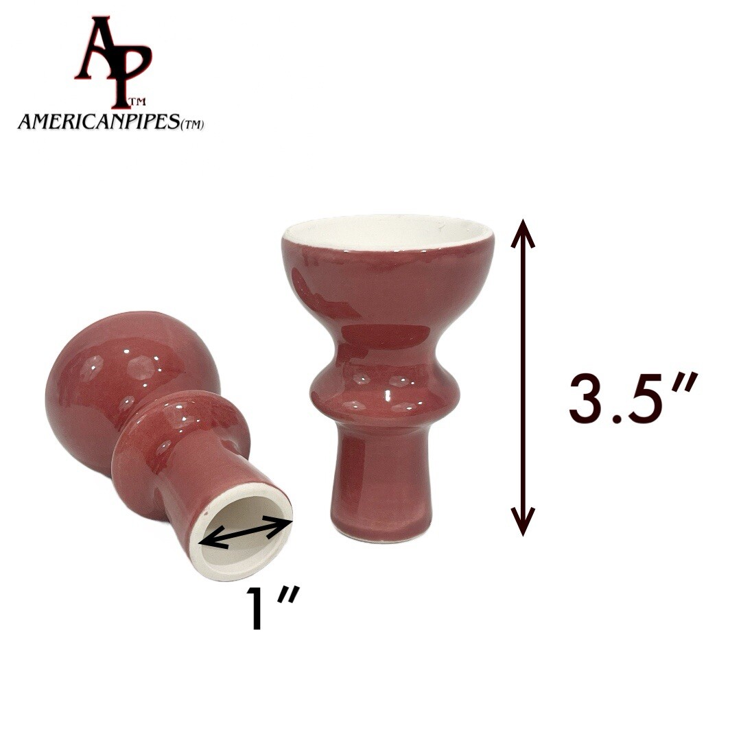 (((SET OF 2 PCS))) IINHALE® 3.5” HEIGHT CERAMIC BOWL FOR HOOKAH PIPE