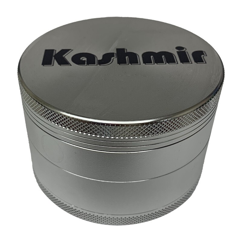 Aluminum 4 Piece Grinder 2.5 Inch Silver Tobacco Herb Spices Crusher by Kashmir