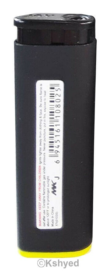 MK Jet Black Lighter, Striking Design Windproof Butane Refillable Lighter (7 Pk)