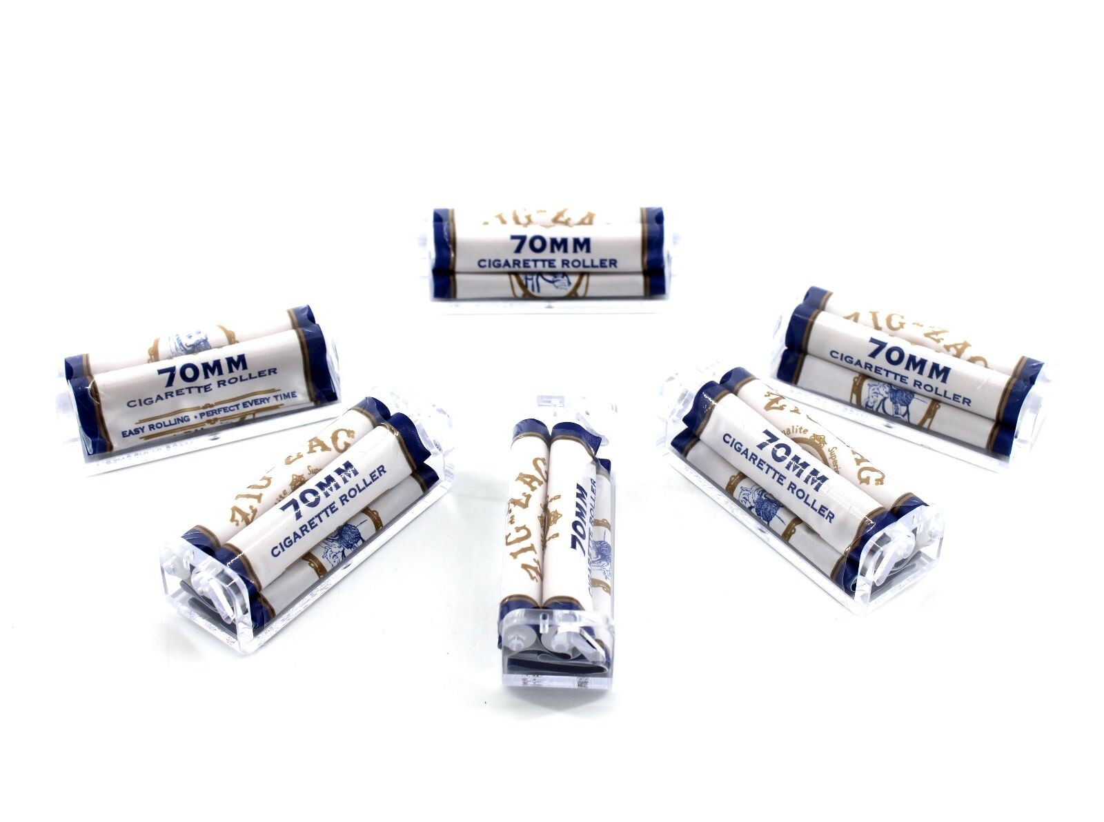 😎6 PACK OF ZIG-ZAG 70MM PLASTIC RYO CIGARETTE ROLLING MACHINE💚HAND ROLLERS💛