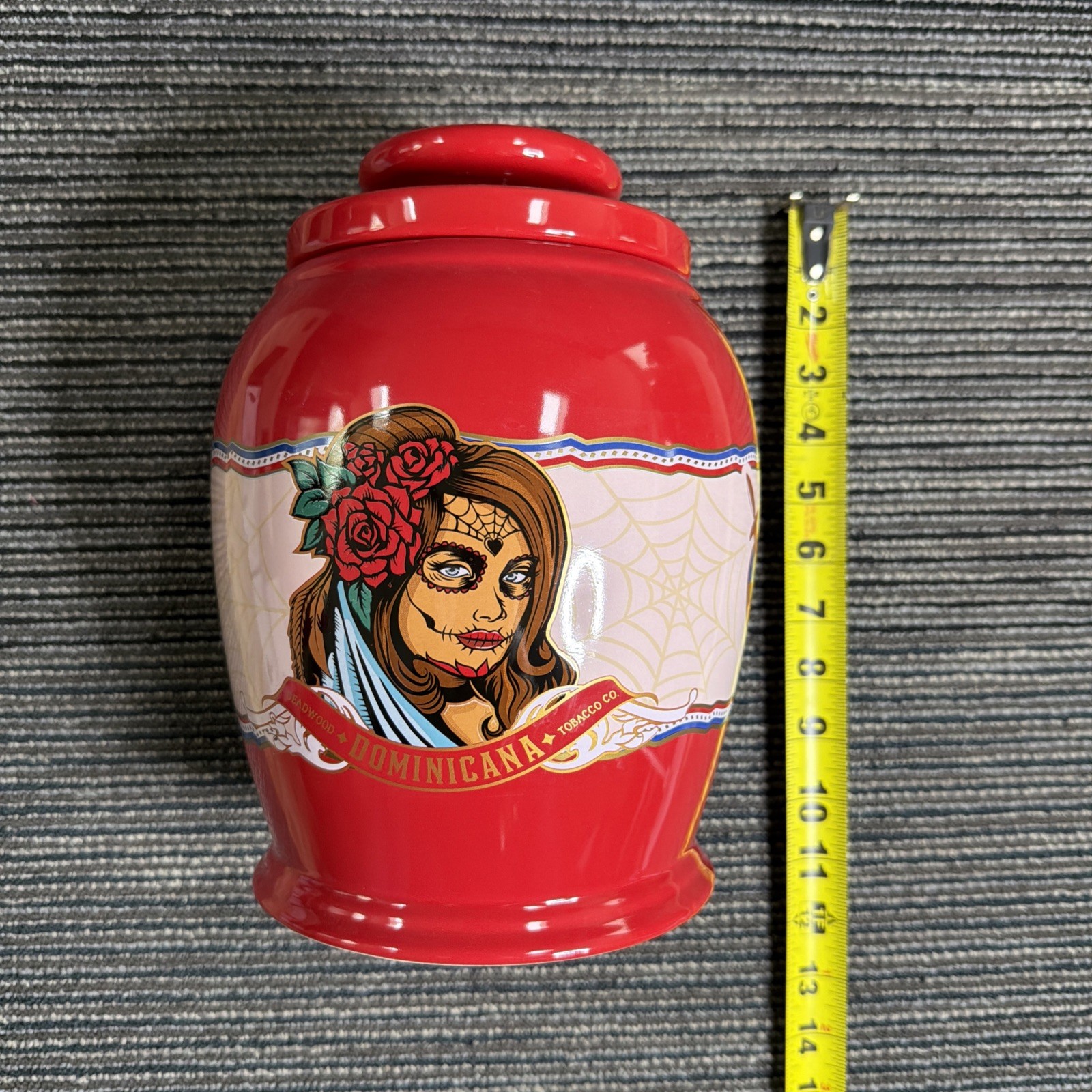 Drew Estate Deadwood Ceramic Cigar Jar New W/Gift Box – 10in x 8in