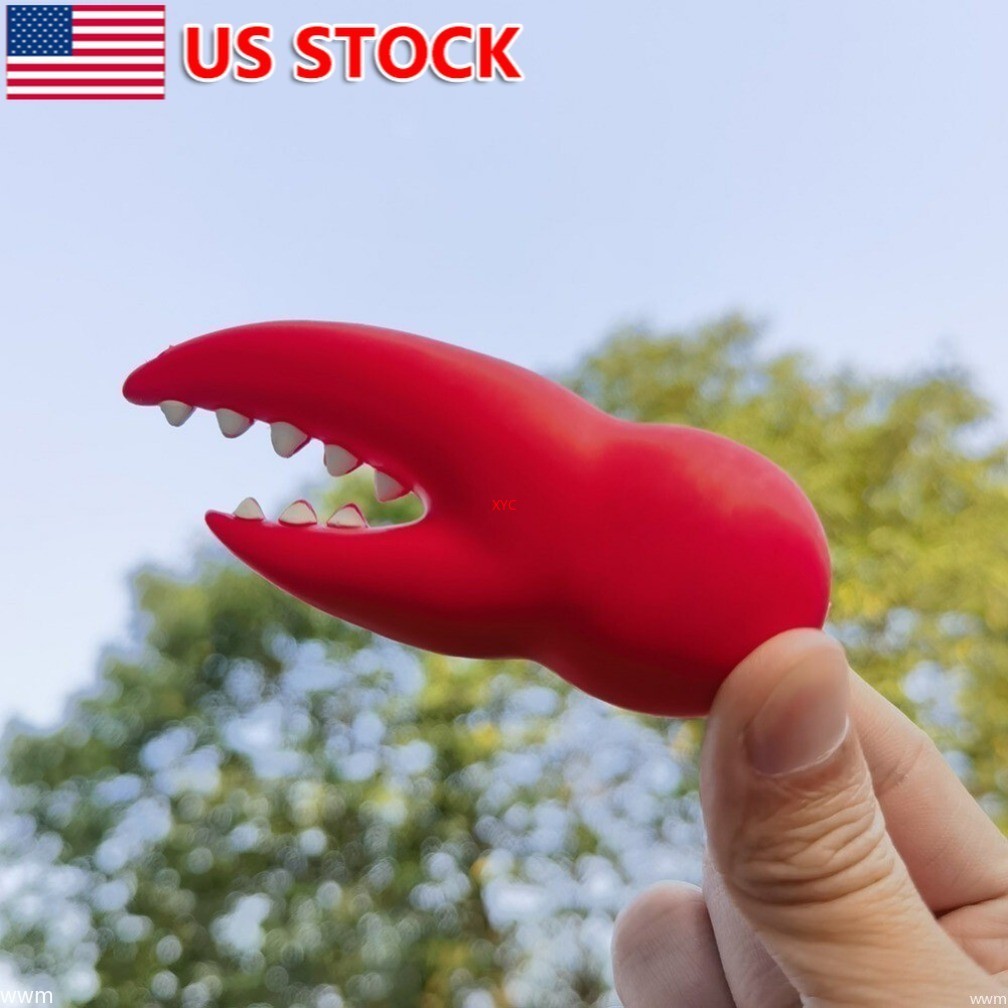 3.5 Inch Red Crab Claws Shape Silicone Hand Pipe Smoking Pipe with Glass Bowl