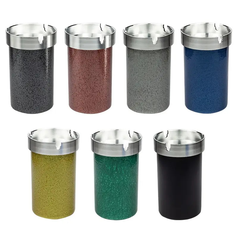 1pc Portable Car Travel Cigarette Ashtray Aluminum Alloy desktop Ashtray Indoor