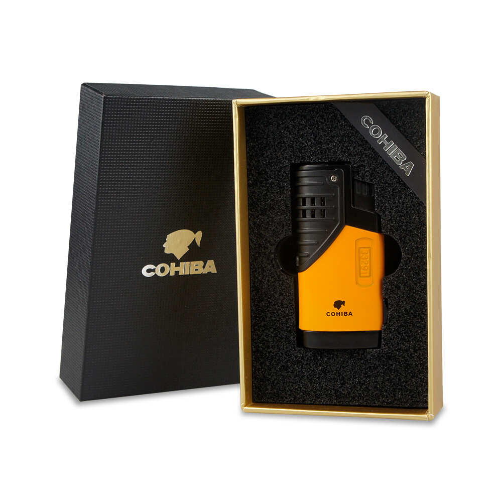 2 color Cigar Lighter Butane with Punch Triple Jet Flames Butane torch