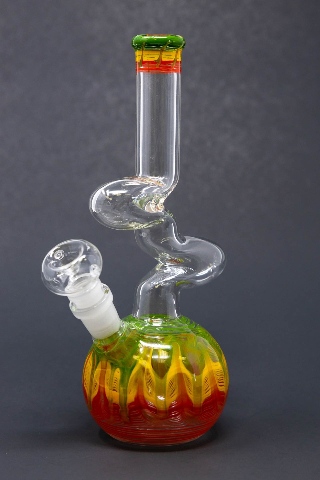 Hookah Water Pipe Glass 10″ Rasta Zong Round Bottom Bong