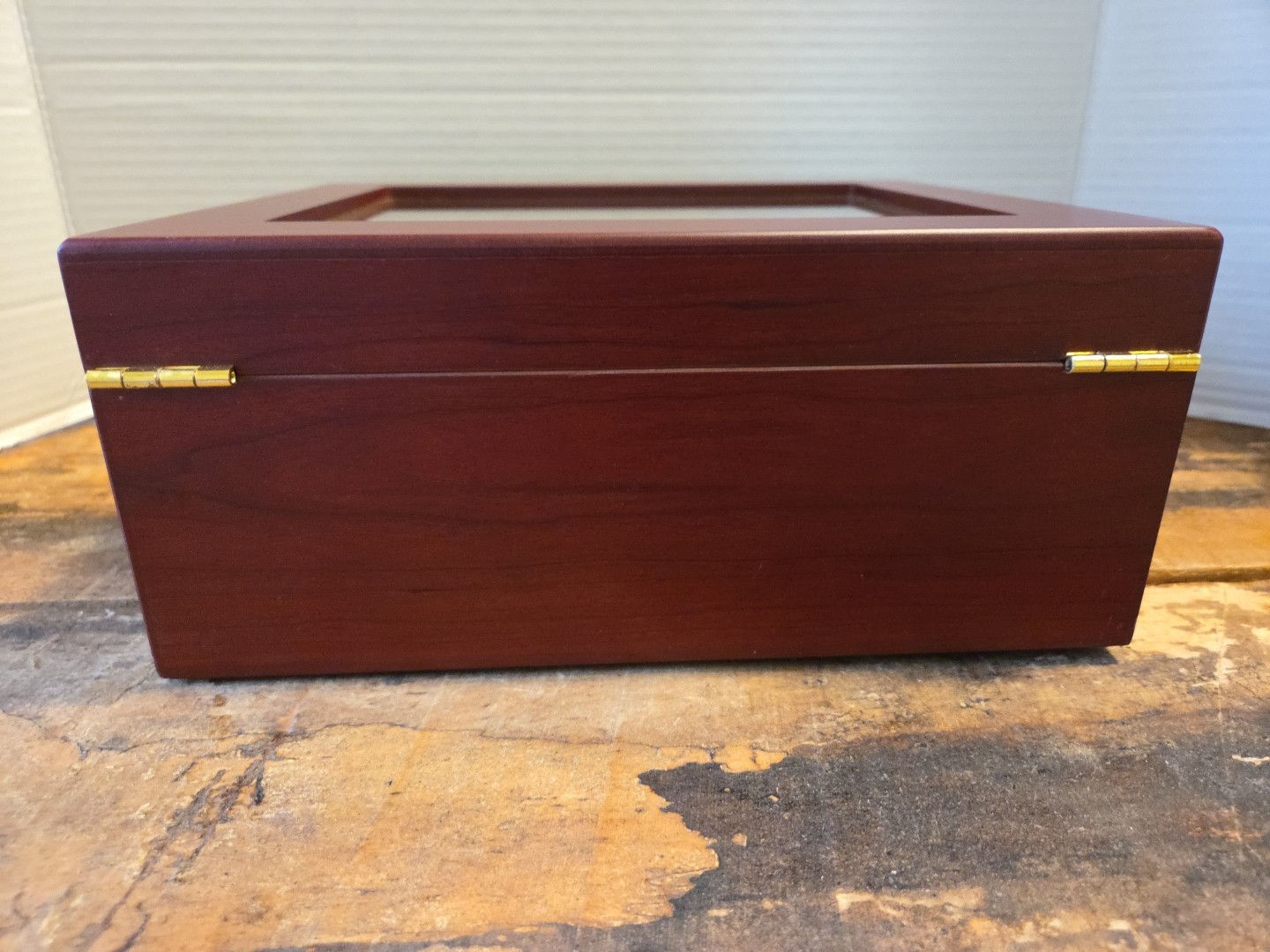MANTELLO Cigars Humidor Glass Top Cedar Lined Cigar Box Holds 50 Great Gift!