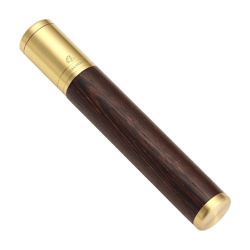 Galiner Cigar Tube Stainless Steel Portable Travel Cigar Case Wood Cigars Holder