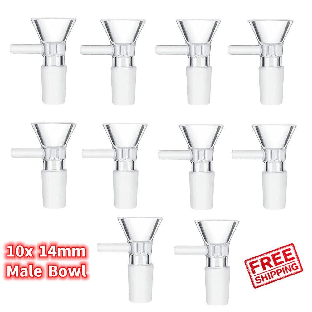 10PCS x14mm Male Clear Glass Bowl