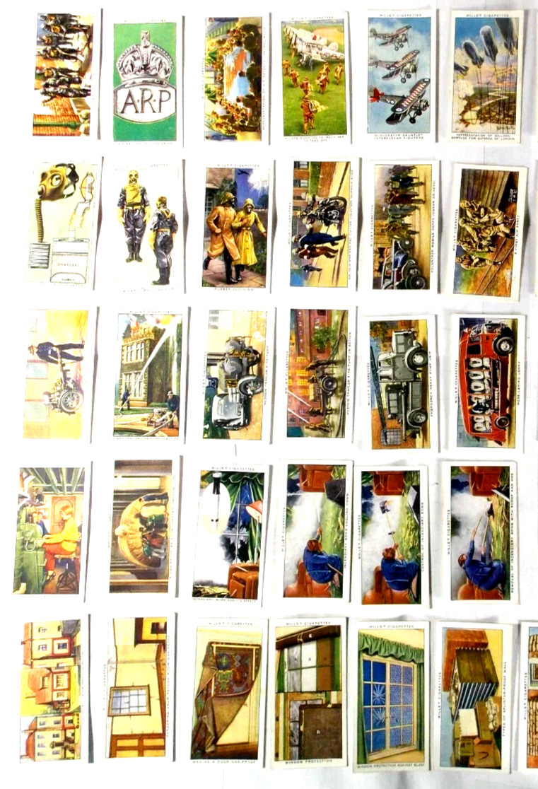 1938 WILLS CIGARETTES AIR RAID PRECAUTIONS 50 TOBACCO CARD SET