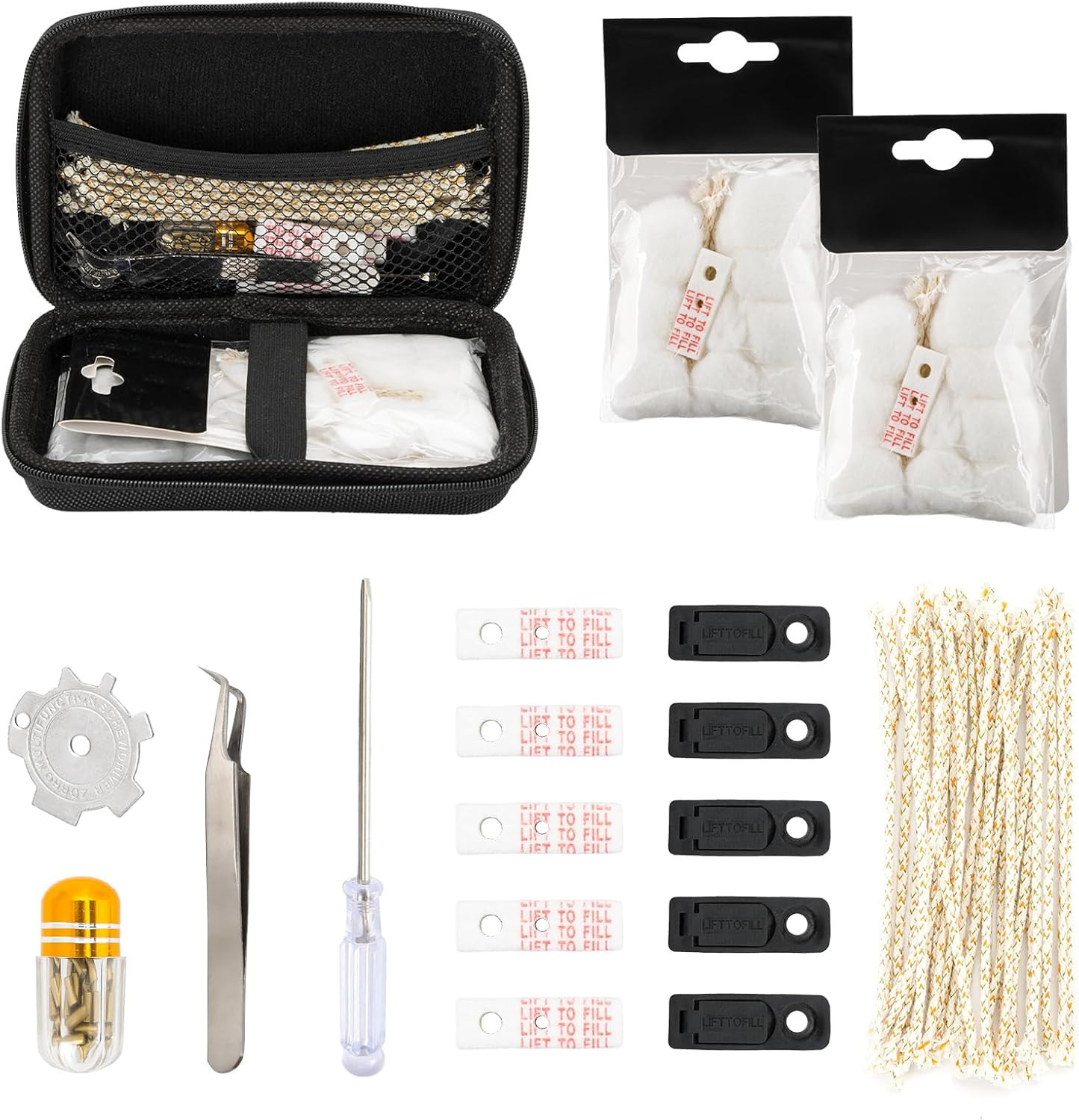 Repair Kit Compatible with Zippo,Replacement Parts Includes Cotton,Flint,Wick,Pa