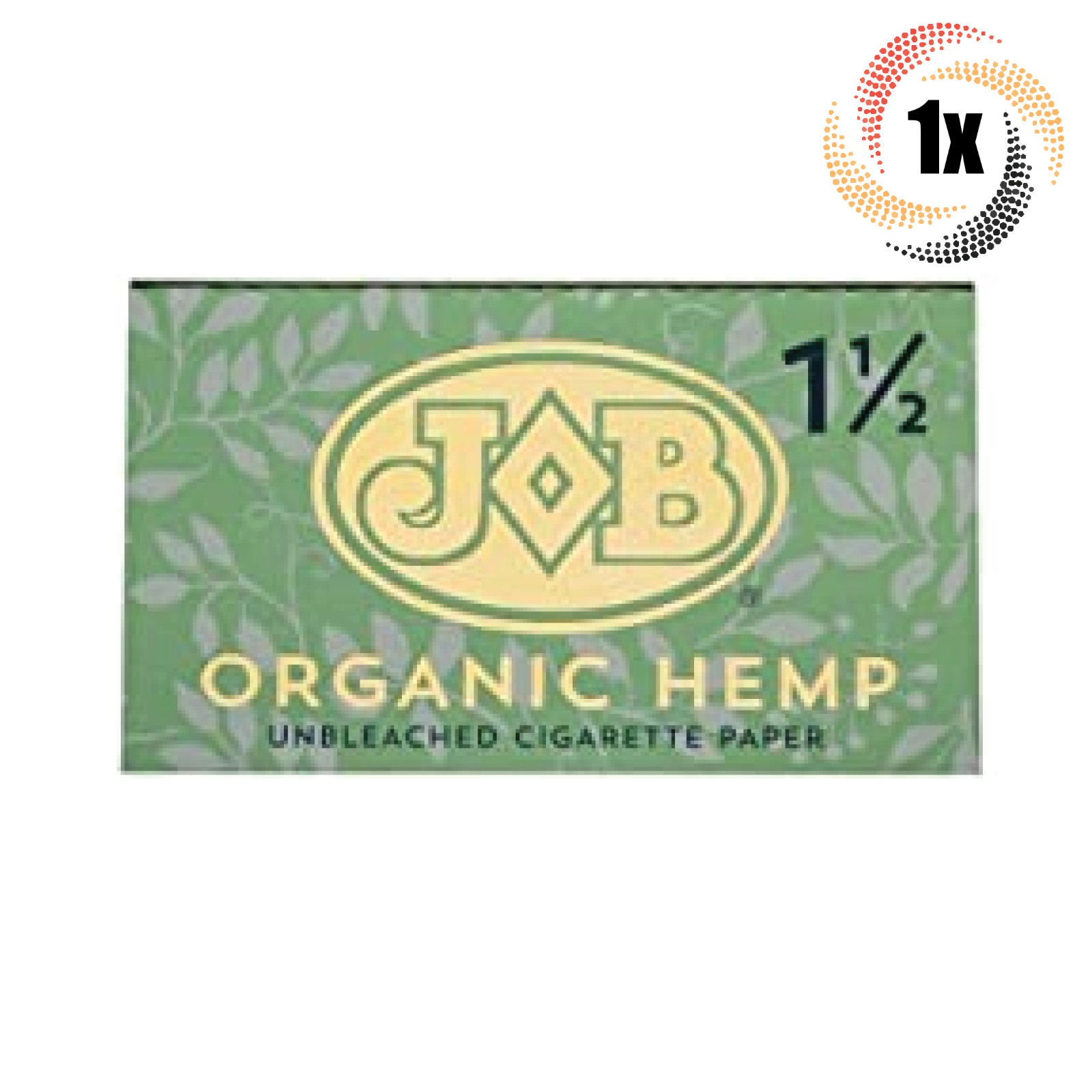1x Pack JOB Organic Hmp Rolling Papers 1 1/2 | 24 Papers Each | + 2 Free Tubes