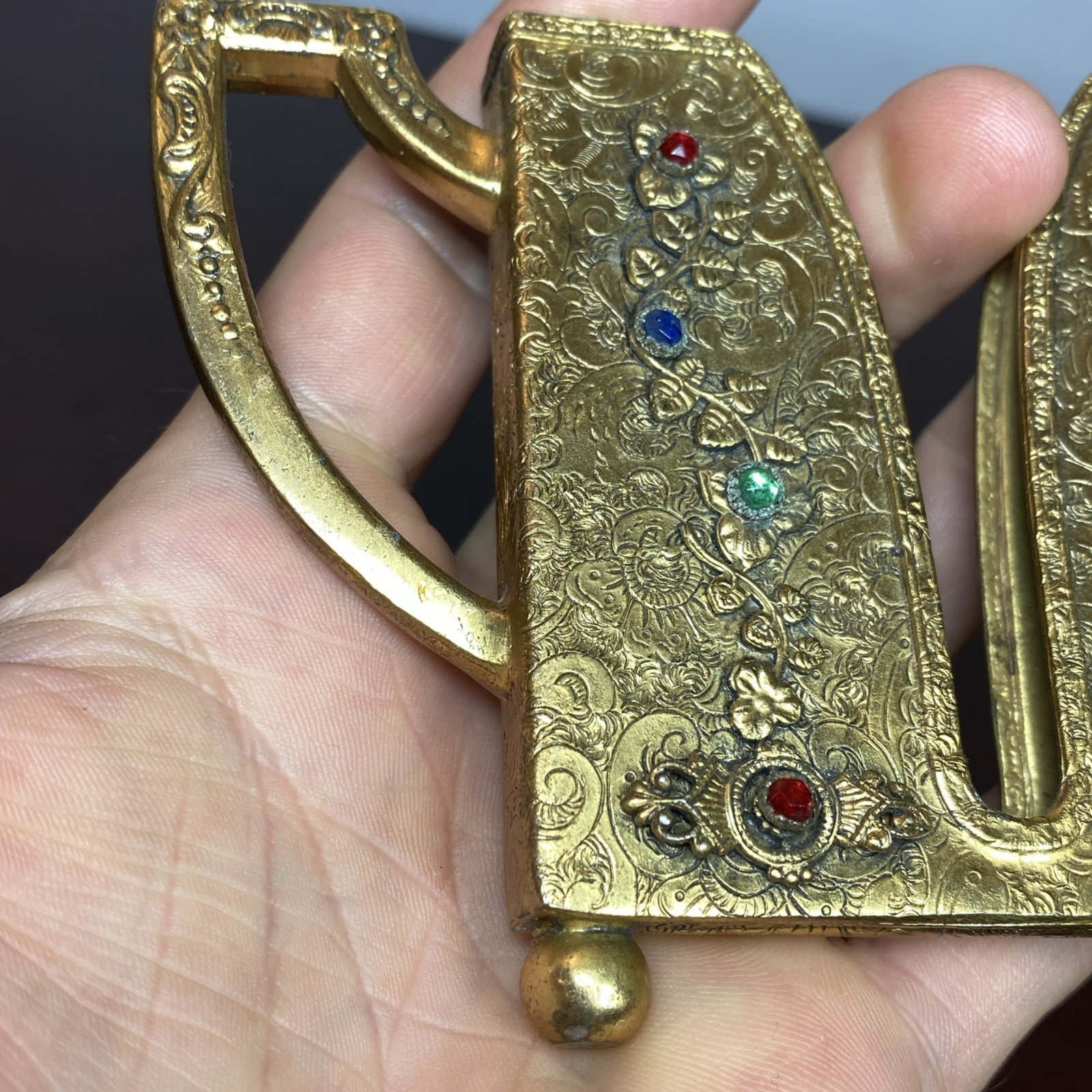 1920’s Art Deco Jeweled Cigarette & Matchbox Caddy Holder M W Carr & Co Boston