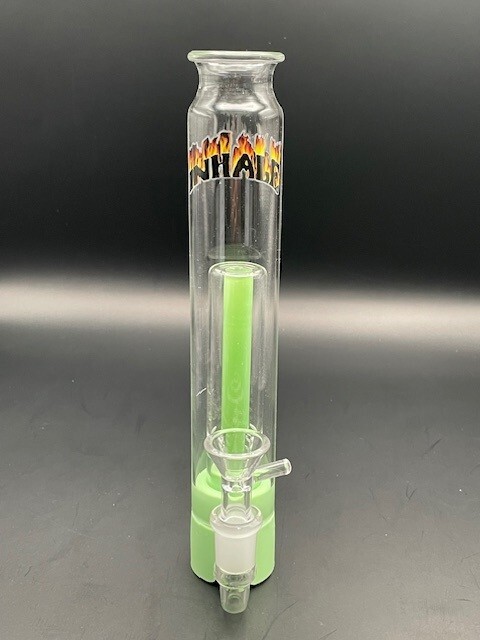 10″ Portable Borosilicate Glass Tobacco Water Pipe Glass On Glass Bow