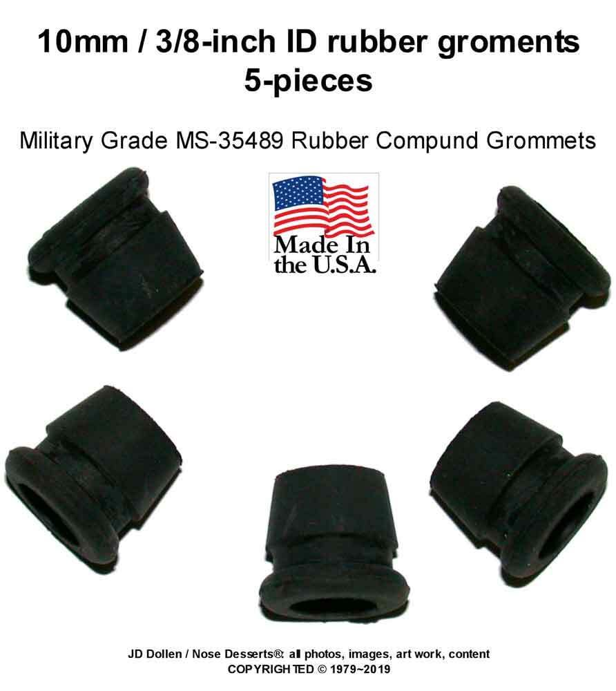 5 pieces 10mm, 3/8-in ID, Tapered Rubber Grommets, Tobacco Water Pipe Bong Stem