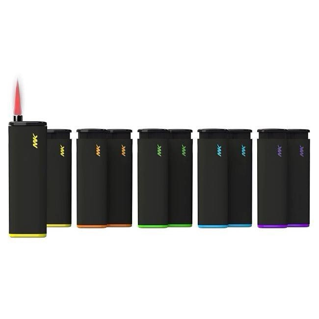 MK PACK OF 50 Assorted Colors Jet Black Style Pocket Lighters
