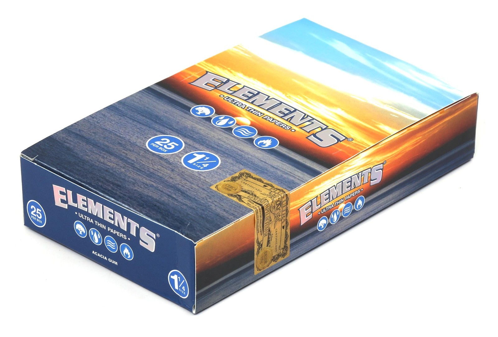 ELEMENTS 1 1/4 Ultra Thin Rice Rolling Papers – Full Box (25 Booklets)