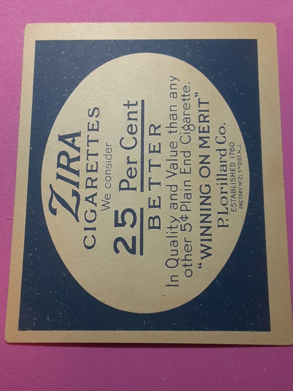 High Grade 1914 T105 Lorillard Standard Bearer Peru – Zira Thin Stock Ultra Rare
