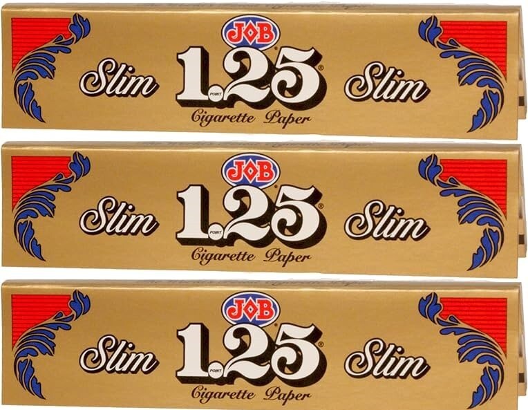 3x JOB Rolling Papers Gold SLIM 1 1/4 1.25 3PKS Great Prices FREE USA SHIPPING