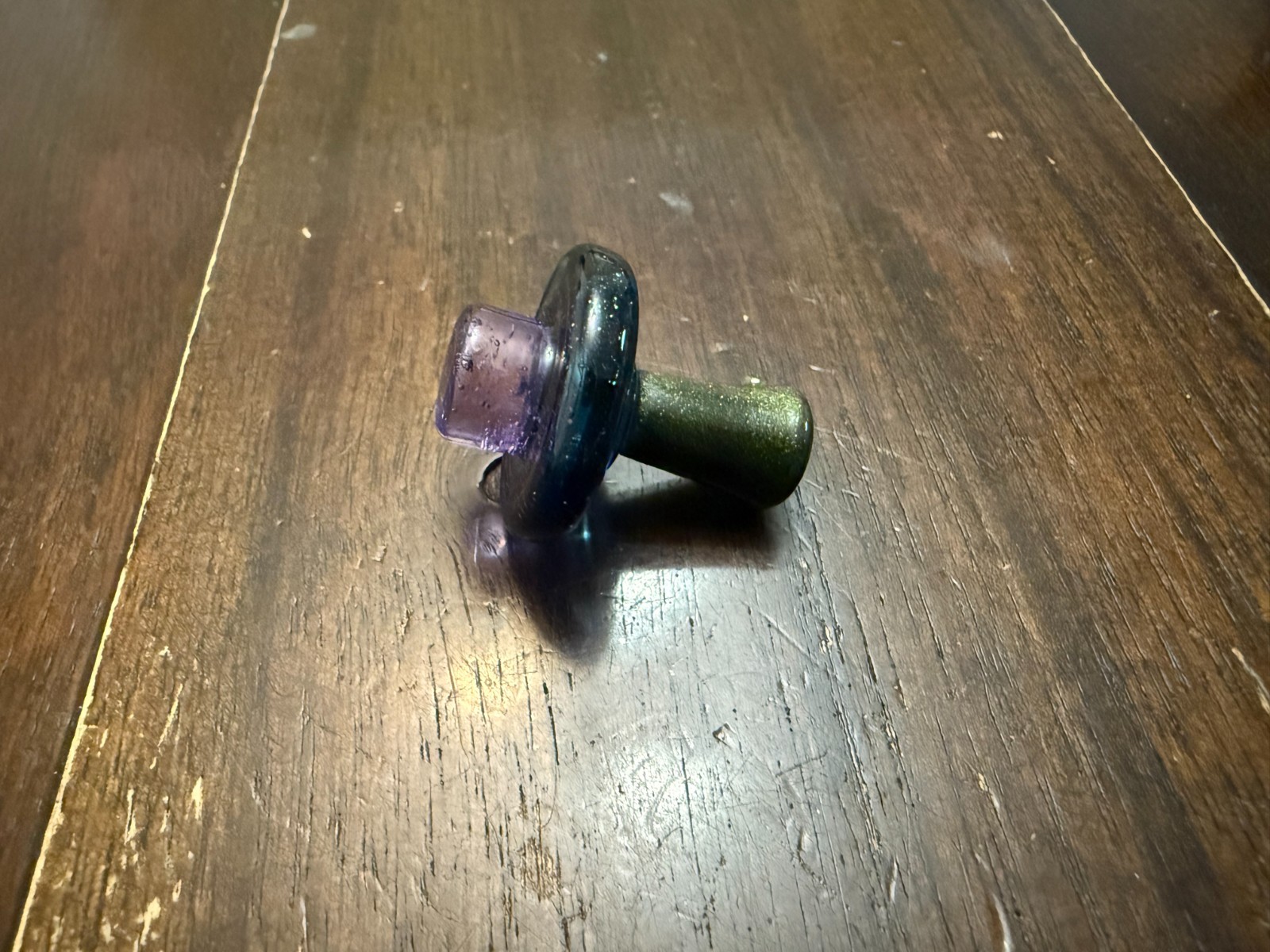 Glass Airflow Bowl Cap – Wide 25mm Gold Purple Galaxy UFO