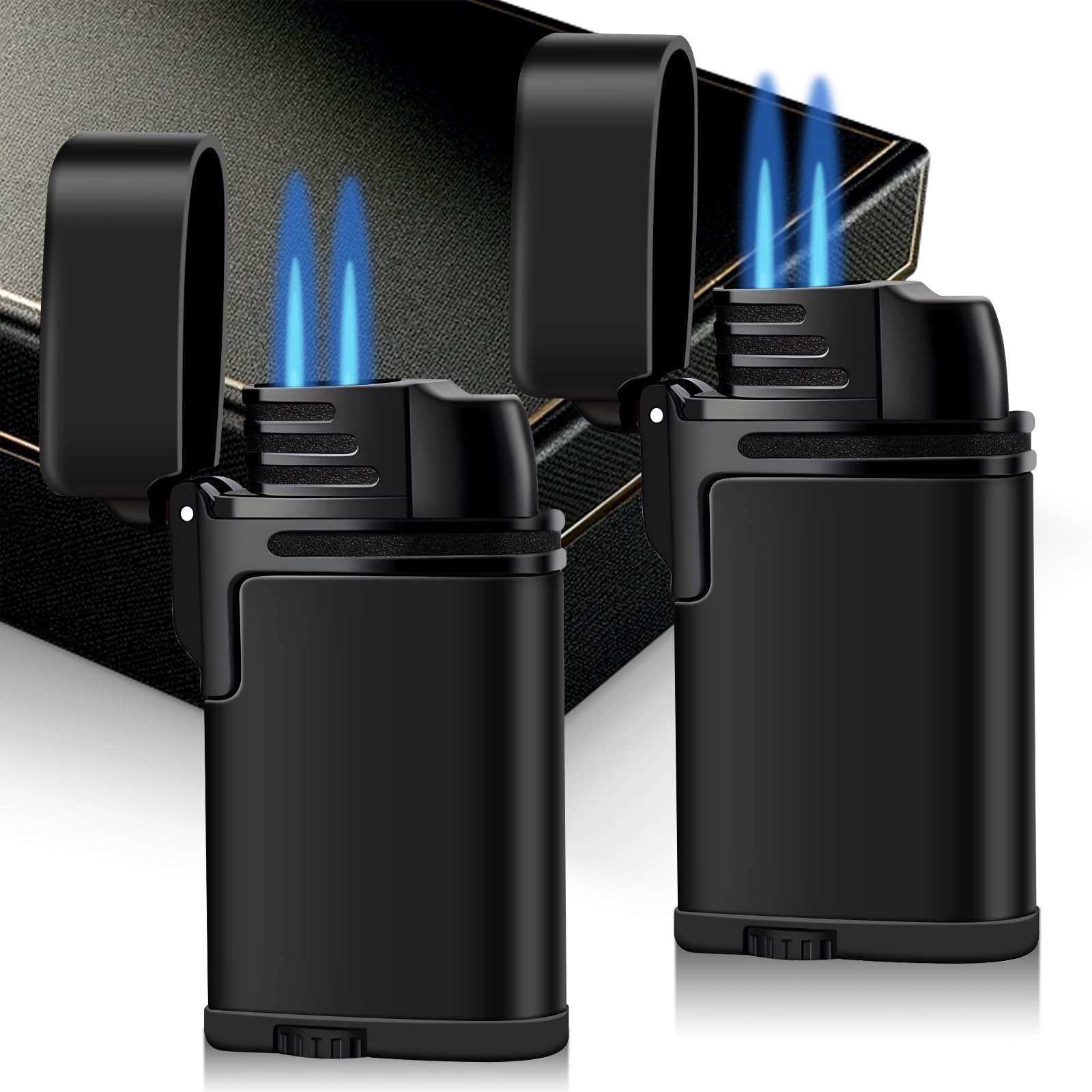 Mini Double Torch Lighter Windproof Butane Refillable Lighters Compact Pocket…