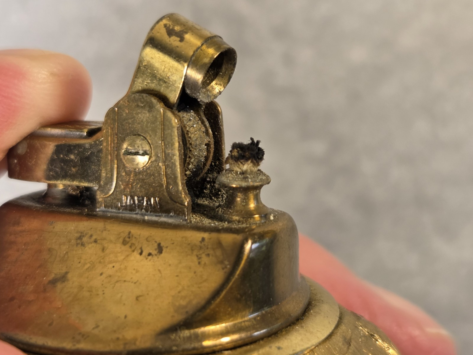 Vintage FOUR-STAR Brass Owl Table Lighter TAN 1964 Japan