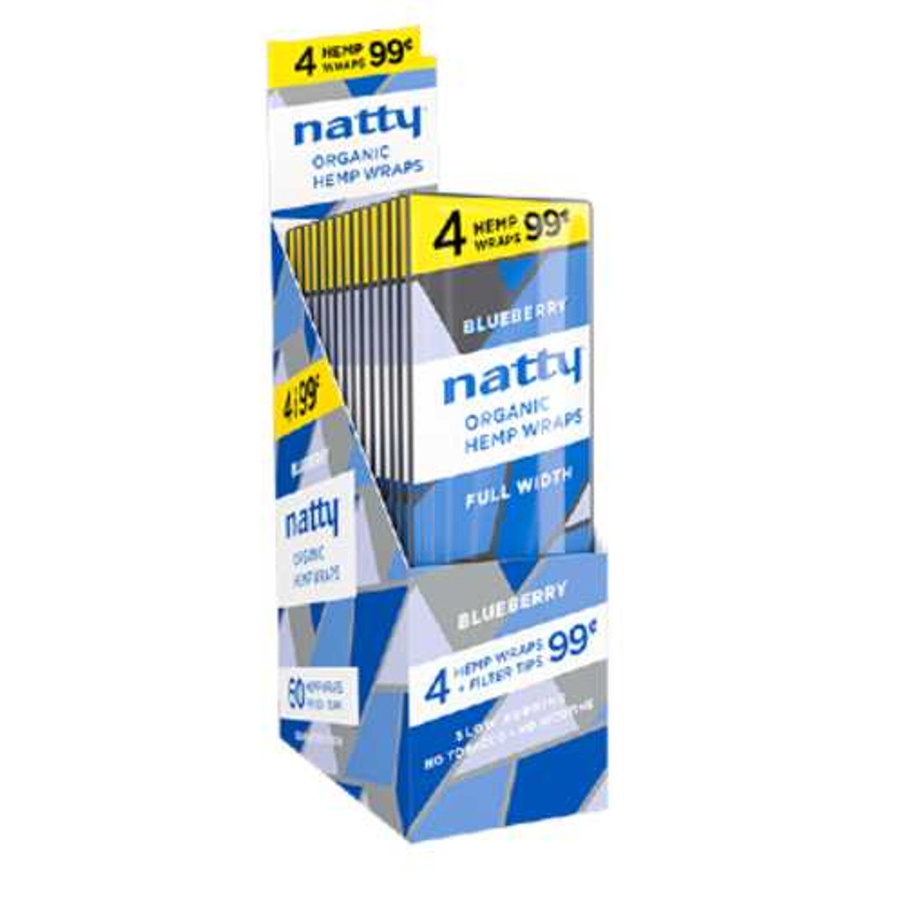 Natty Wraps – Full Width Wraps – Blueberry Flavor FULL BOX (15/4ct – 60 TOTAL)