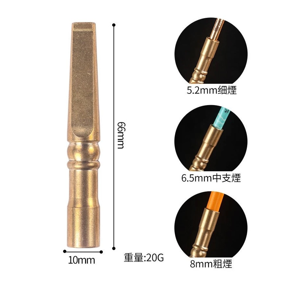 Brass Cigarette Holder for Men Reusable Filter Detachable Fits Slim Regular Size