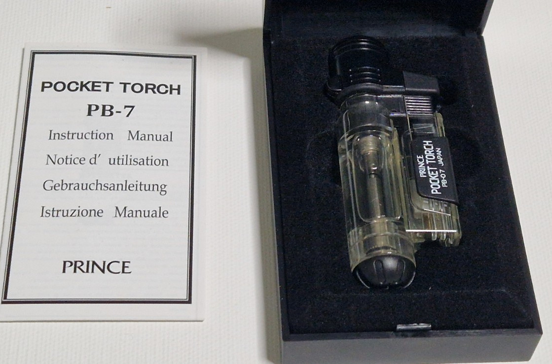 Prince PB-7 Lighter Clear Color Jet Flame New With Box Rare Find