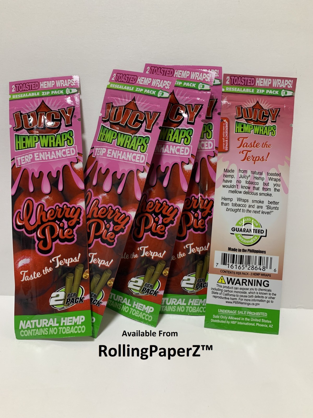 5 PACKS of Juicy Jay’s Wraps CHERRY PIE 2ct Packs Sealed Fresh FREE SHIPPING!