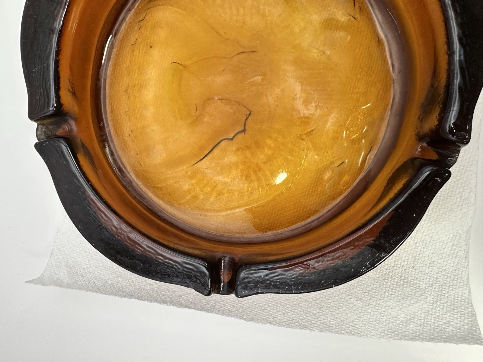 American Eagle Amber/Brown Ashtray Large 6 Pounds 10 Inch’s With 7 Stars Vintage