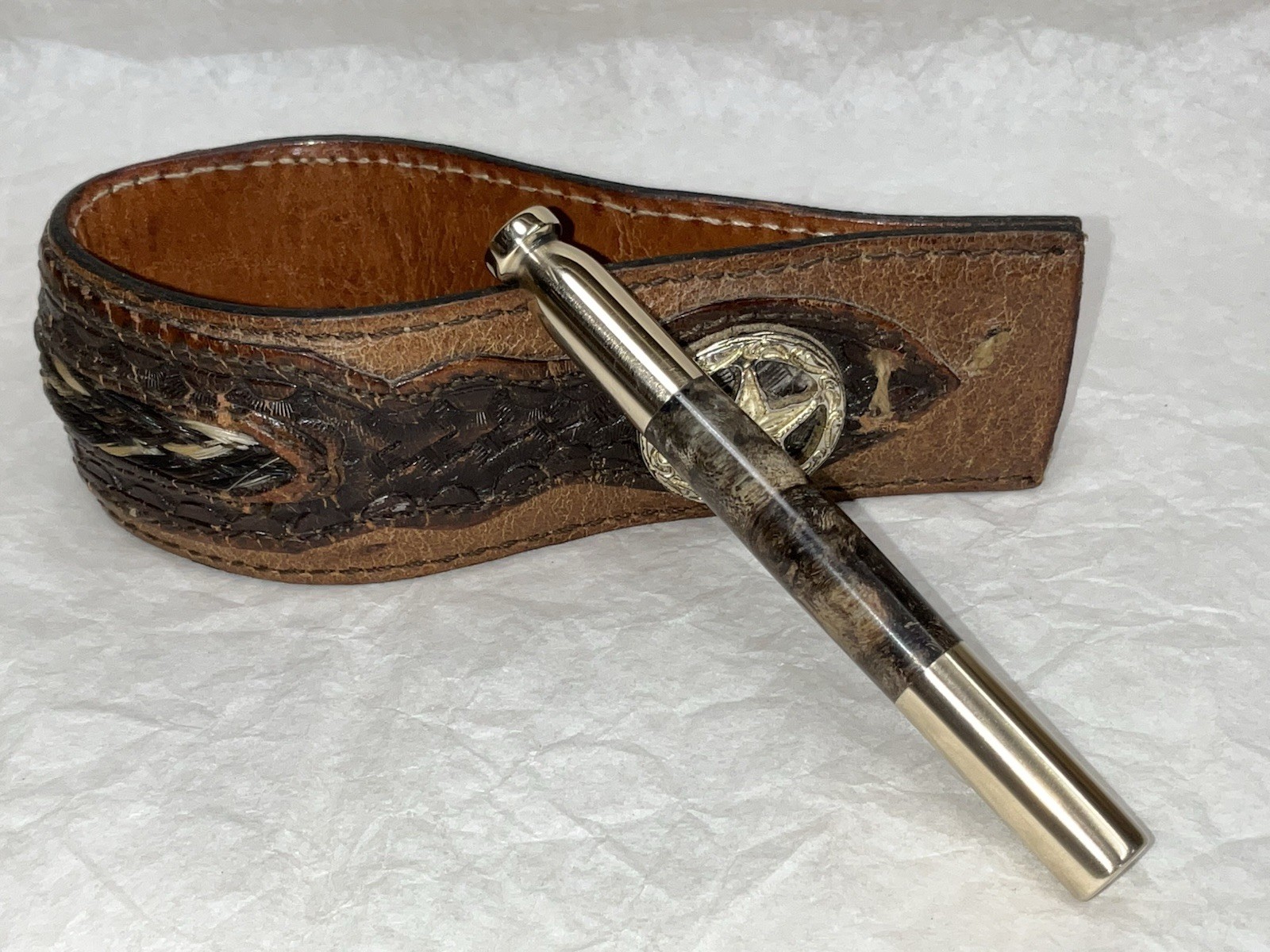 Tobacco Pipe Tamper And Pick Tool, Myrtle Burl And Brass!!