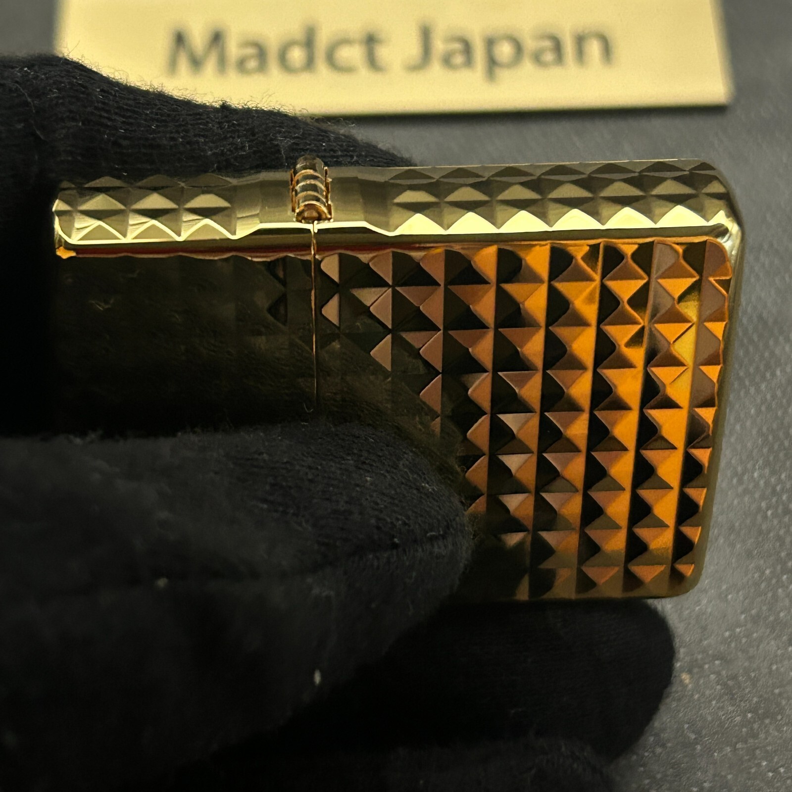 Zippo Armor 4 Face Diamond Cut Gold Chamber Finish Inside Unit Lighter Japan
