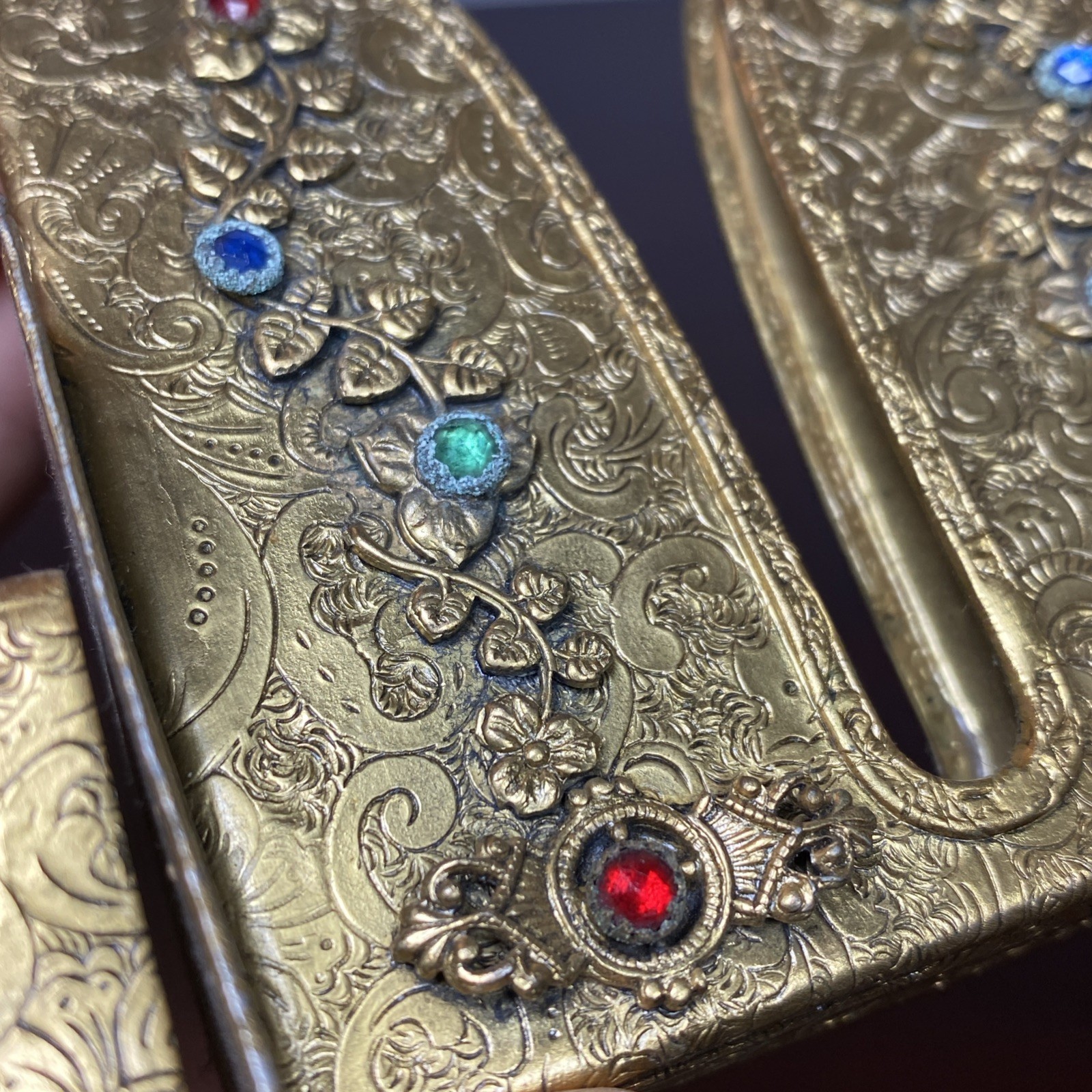 1920’s Art Deco Jeweled Cigarette & Matchbox Caddy Holder M W Carr & Co Boston