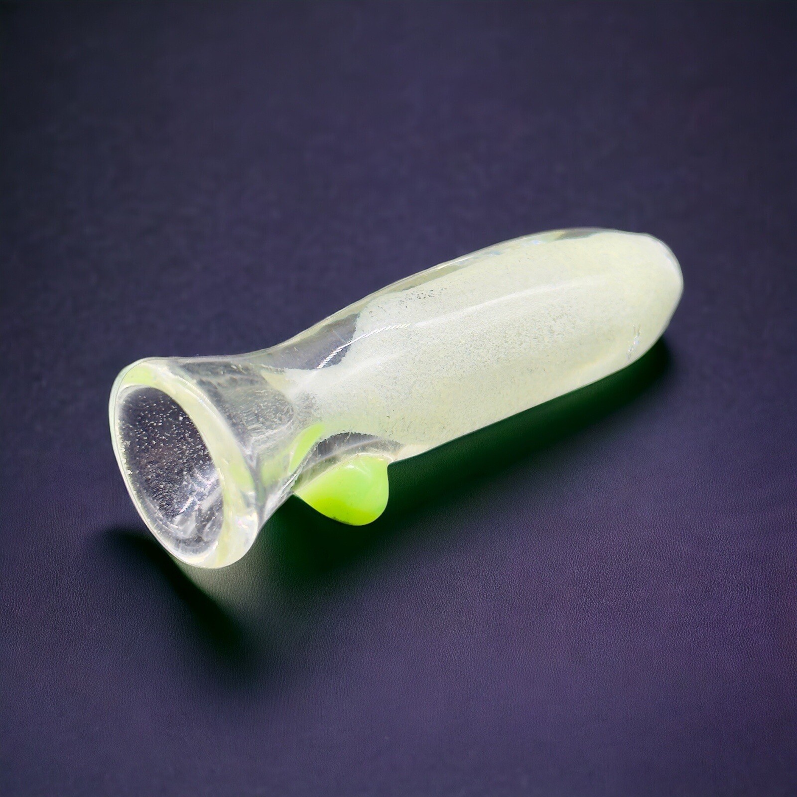 Glow In The Dark Chillum Glass Pipes, White Chillums But Glow In The Dark