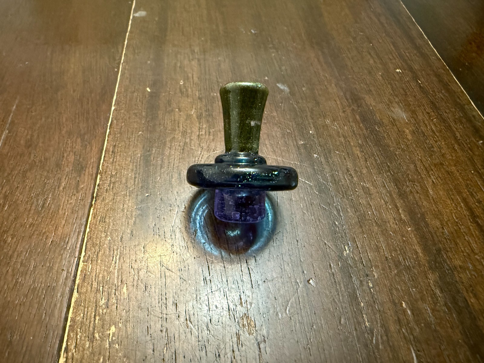 Glass Airflow Bowl Cap – Wide 25mm Gold Purple Galaxy UFO