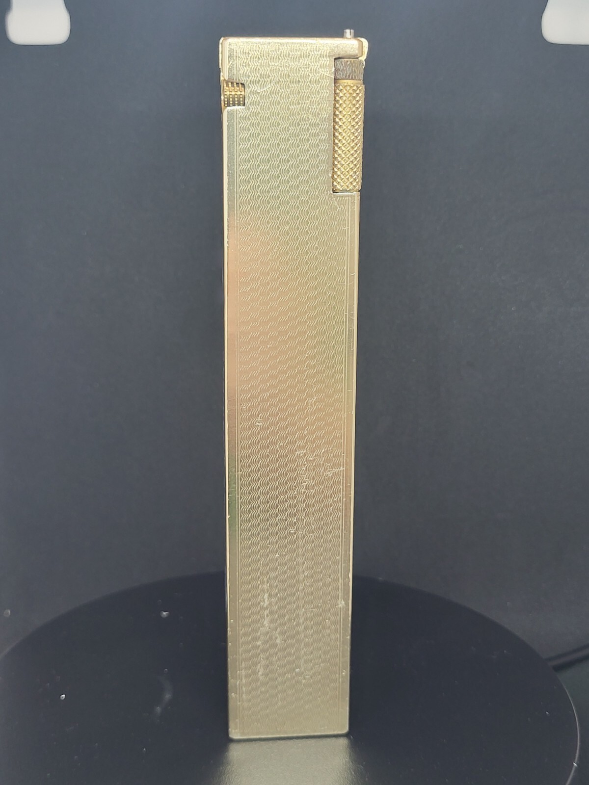 VINTAGE PAN AM AMERICAN AIRLINES ADVERTISING LIGHTER LONG SIZE CYGNUS GOLD-TONE
