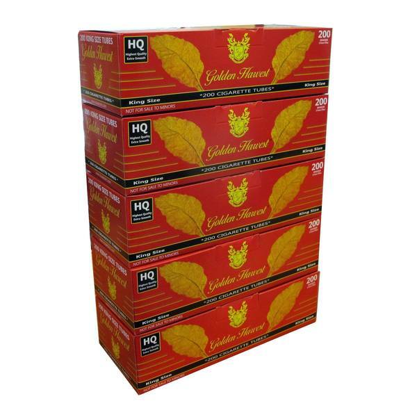 Golden Harvest Cigarette Filtered Tubes Red King Size KS – 5 Boxes (1000 Tubes)