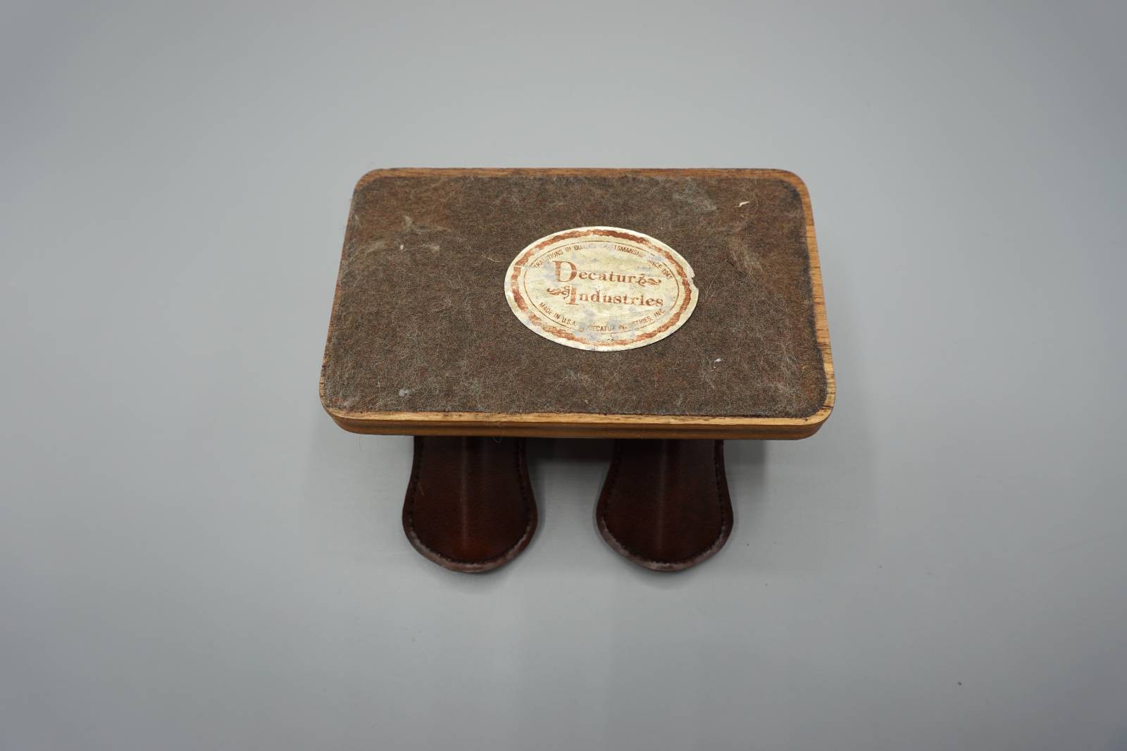 Decatur Industries Two Pipe Stand – Wood and Leather Pipe Rest-ql8p