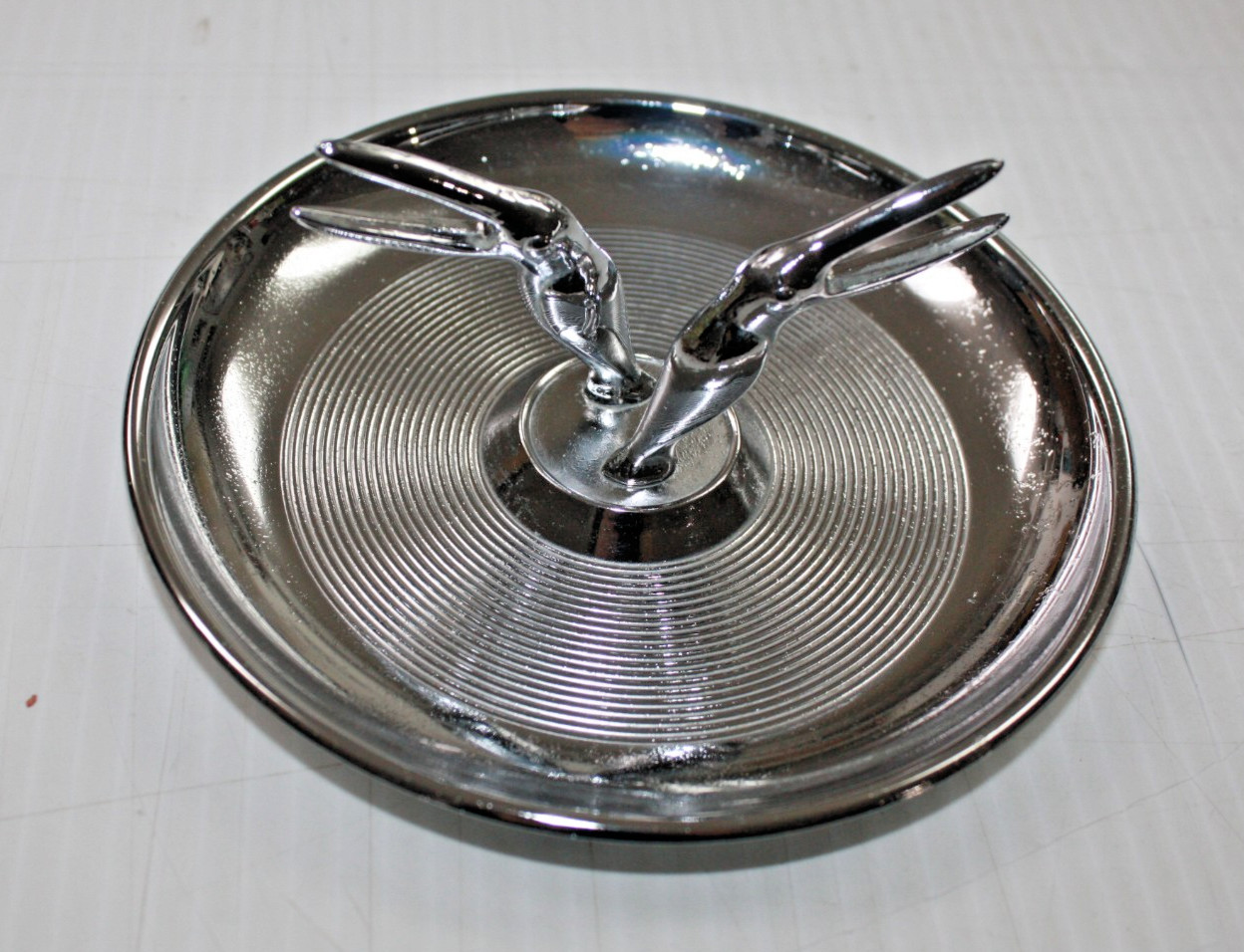 1950’s Hamilton Art Deco Chrome Toucan/Pelican Pincherette Ashtray Collectible