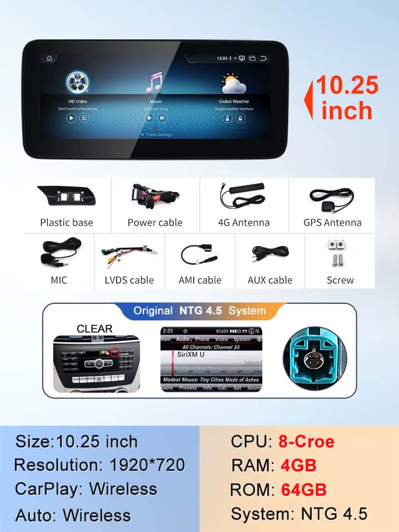 New Qualcomm6225 Snapdragon680 Andorid13 Car Multiemedia Players For Mercedes Be
