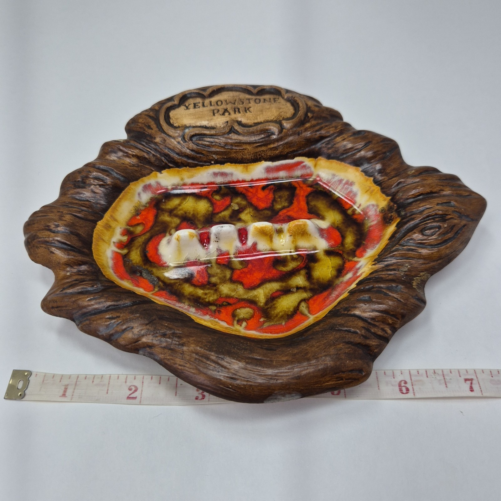 Vintage Treasure Craft Yellowstone Park Drip Glaze Ashtray/Catchall