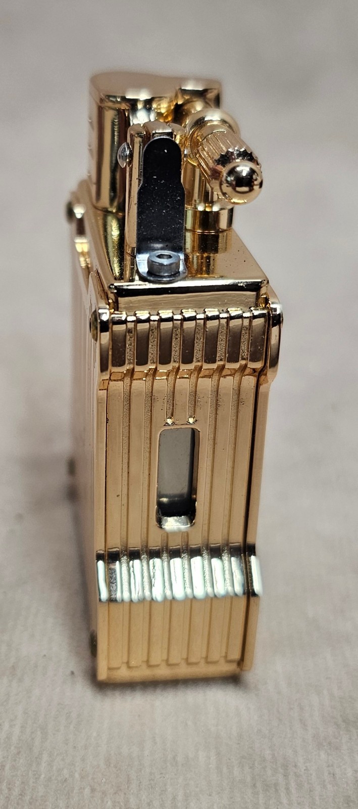 NEW RARE Gold Tone Cigarloong Dual Torch Antique Style Table Lighter w/Box Metal