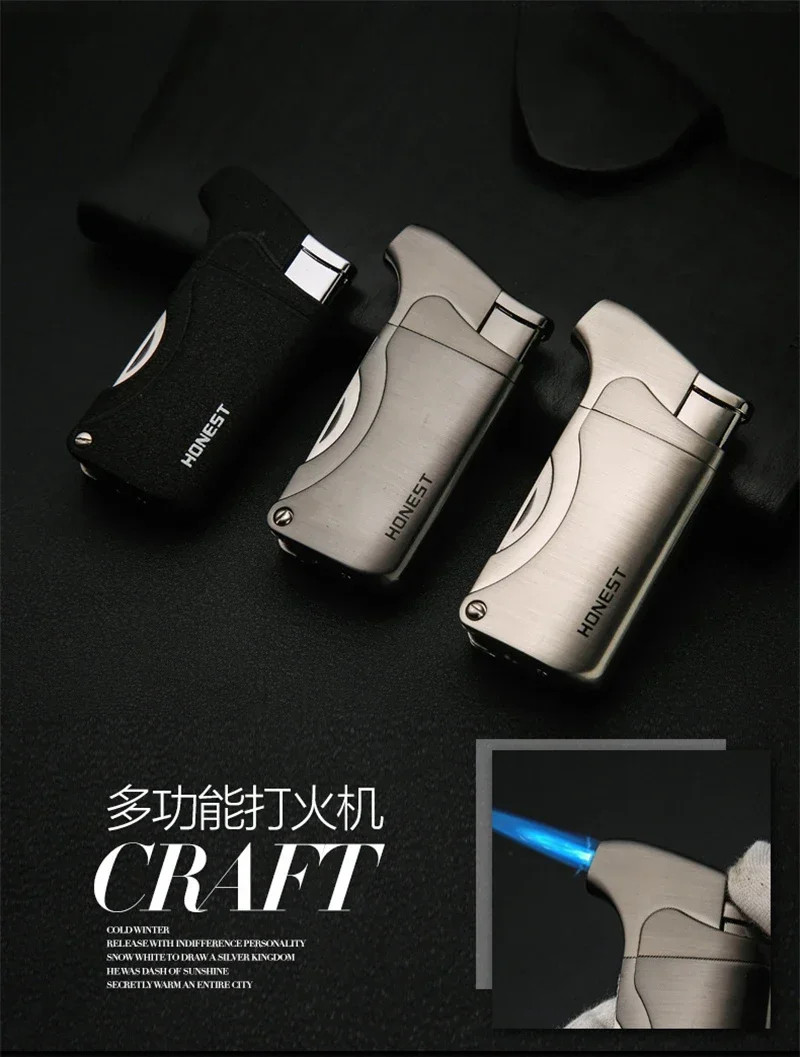 Multifunctional Cigar Lighter Windproof Jet Flame Butane Pipe Tool Portable