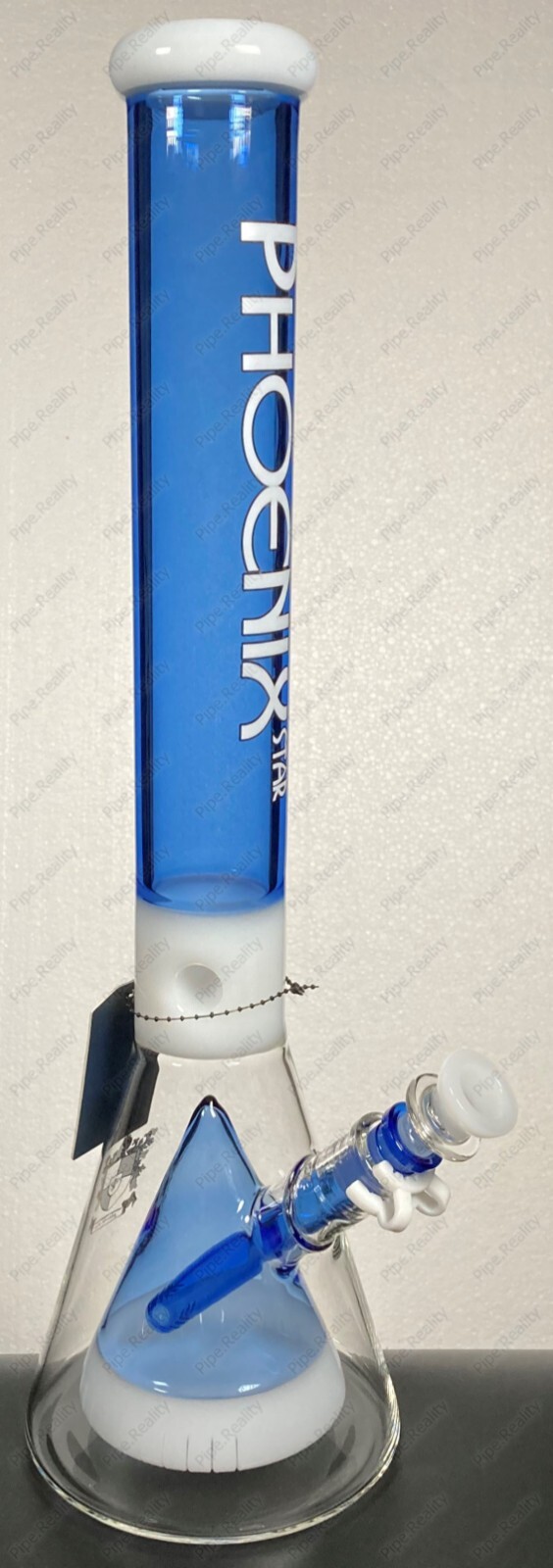 18″ Jade White Blue Glass Bong Double Beaker Pyramid Perc Ice Pinch Matching Set