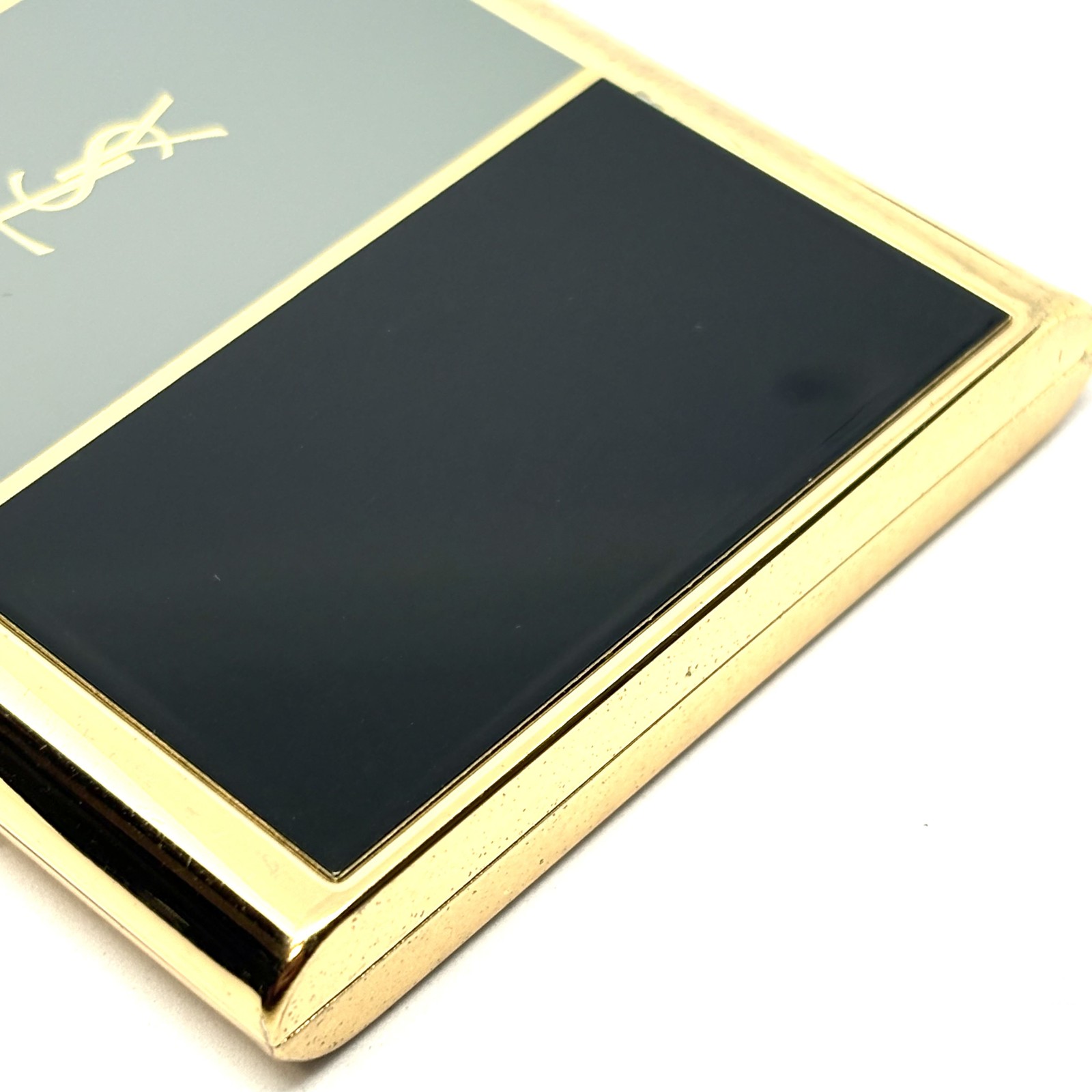 YVES SAINT LAURENT YSL Logo Vintage Cigarette Holder Card Case Black Gray