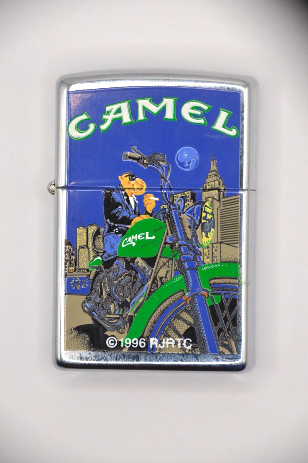 1997 JOE CAMEL MOON AND MOTORCYCLE WTC ZIPPO LIGHTER IN BOX
