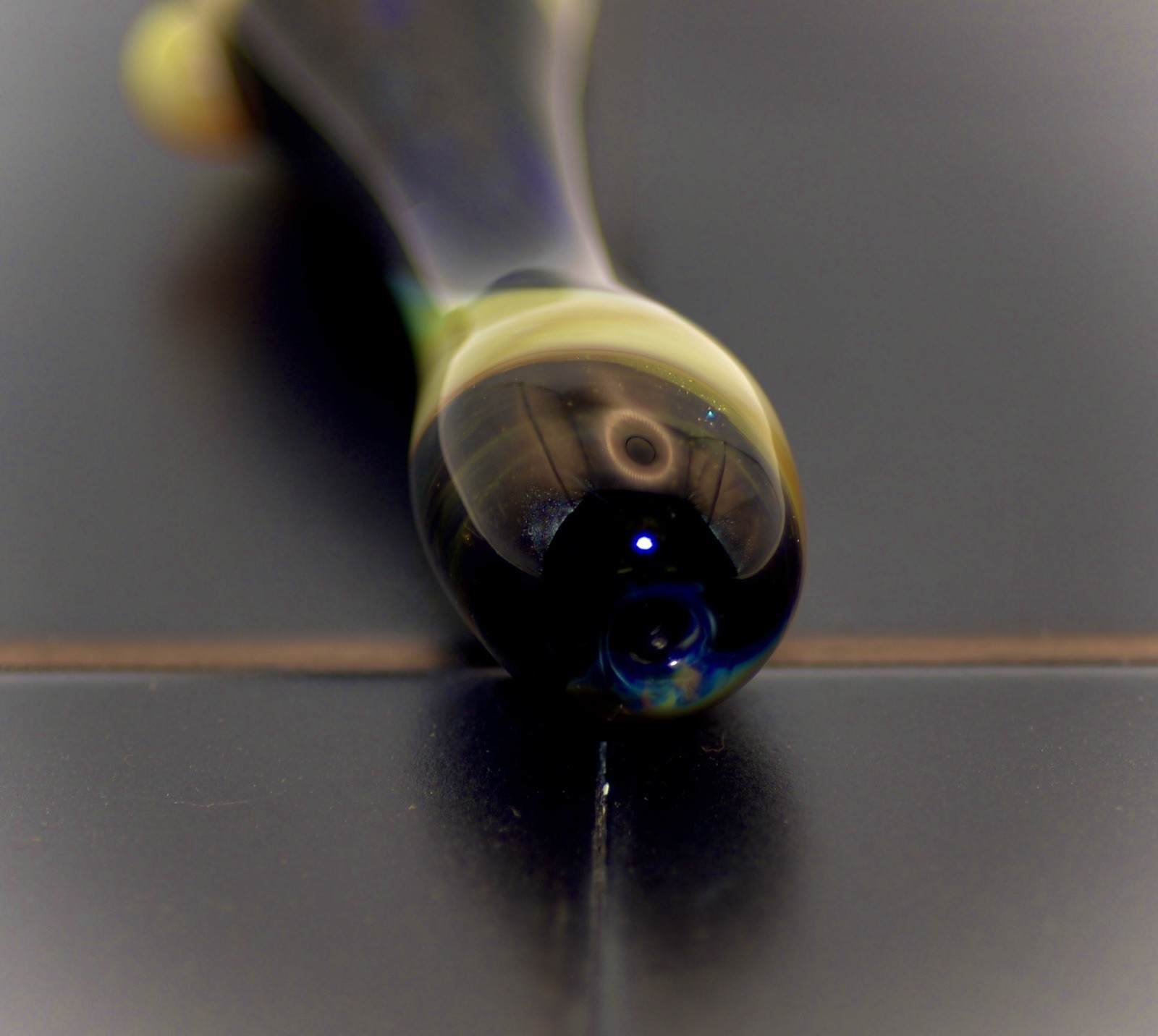 Borosilicate Glass Silver-Fumed Chillum GreenLeaf Glass Studio Unique 1 of 1